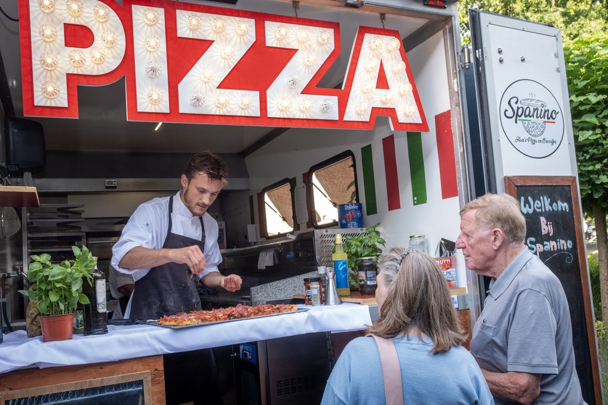 Spanino pizzabus op een feest